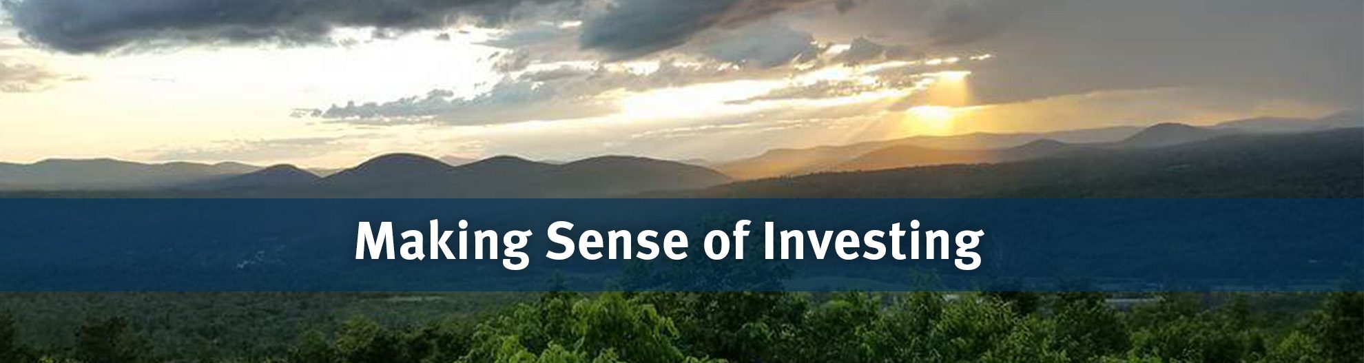 rolling hills with Making Sense of Investing Text